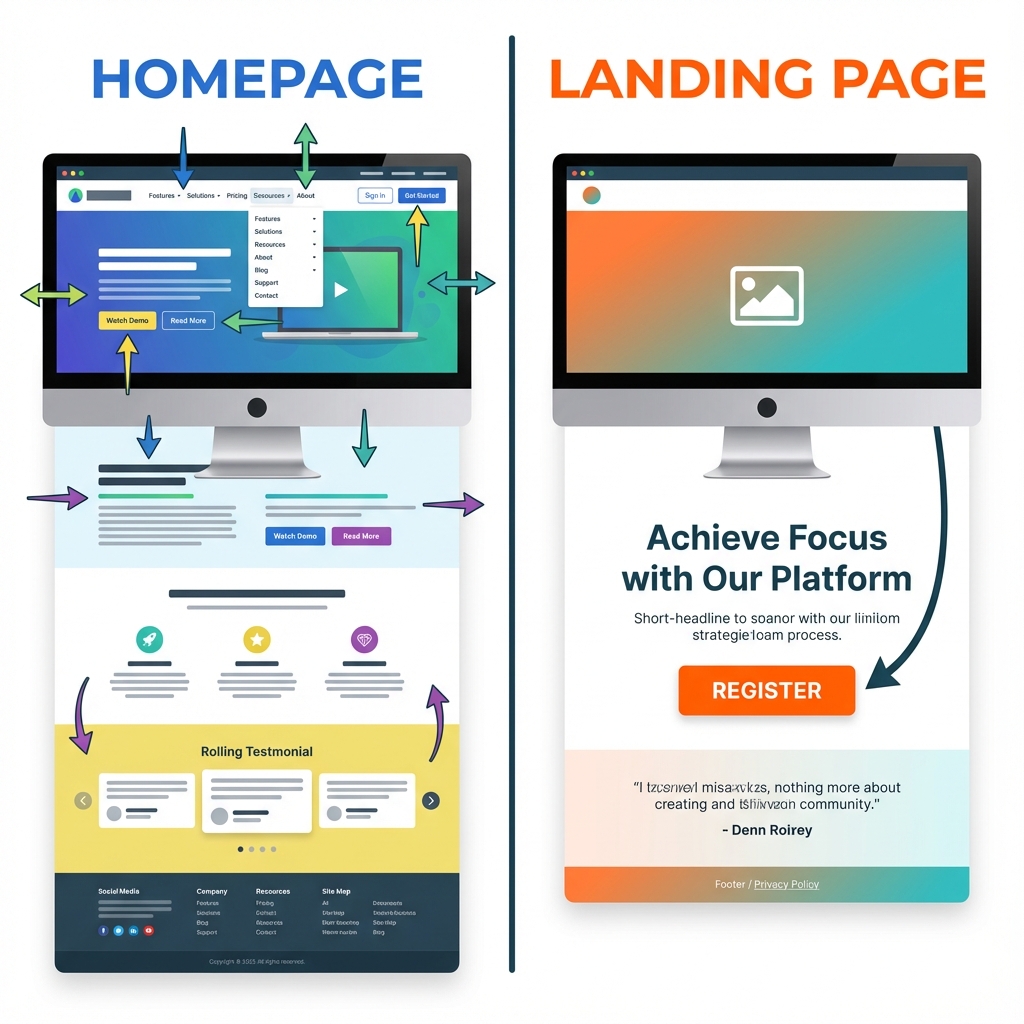 Homepage vs Landing Page